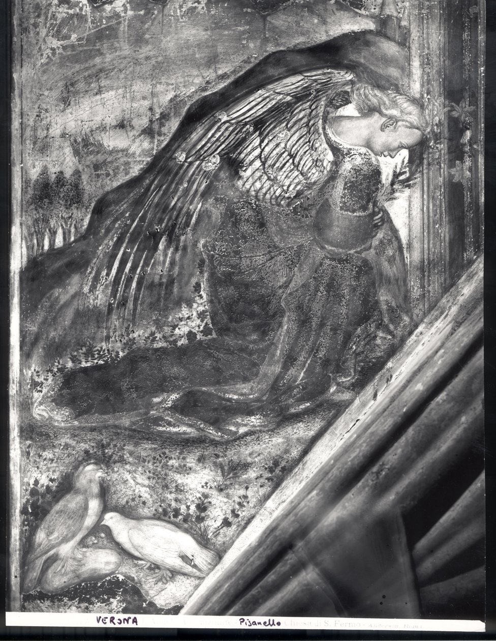 Archanděl Gabriel, detail ze Zvěstování od Antonio Pisanello
