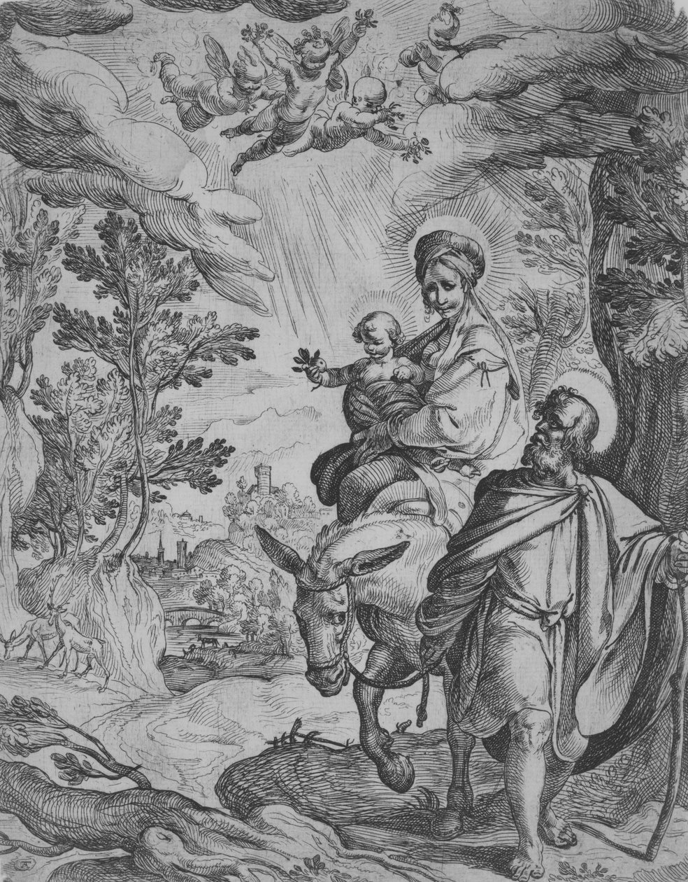 Útěk do Egypta. od Antonio Tempesta
