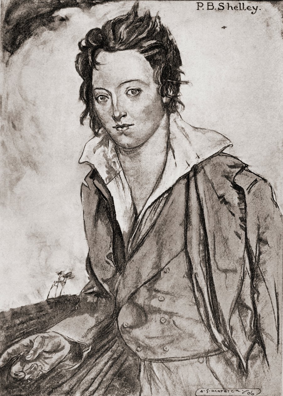 Percy Bysshe Shelley od Archibald Standish Hartrick