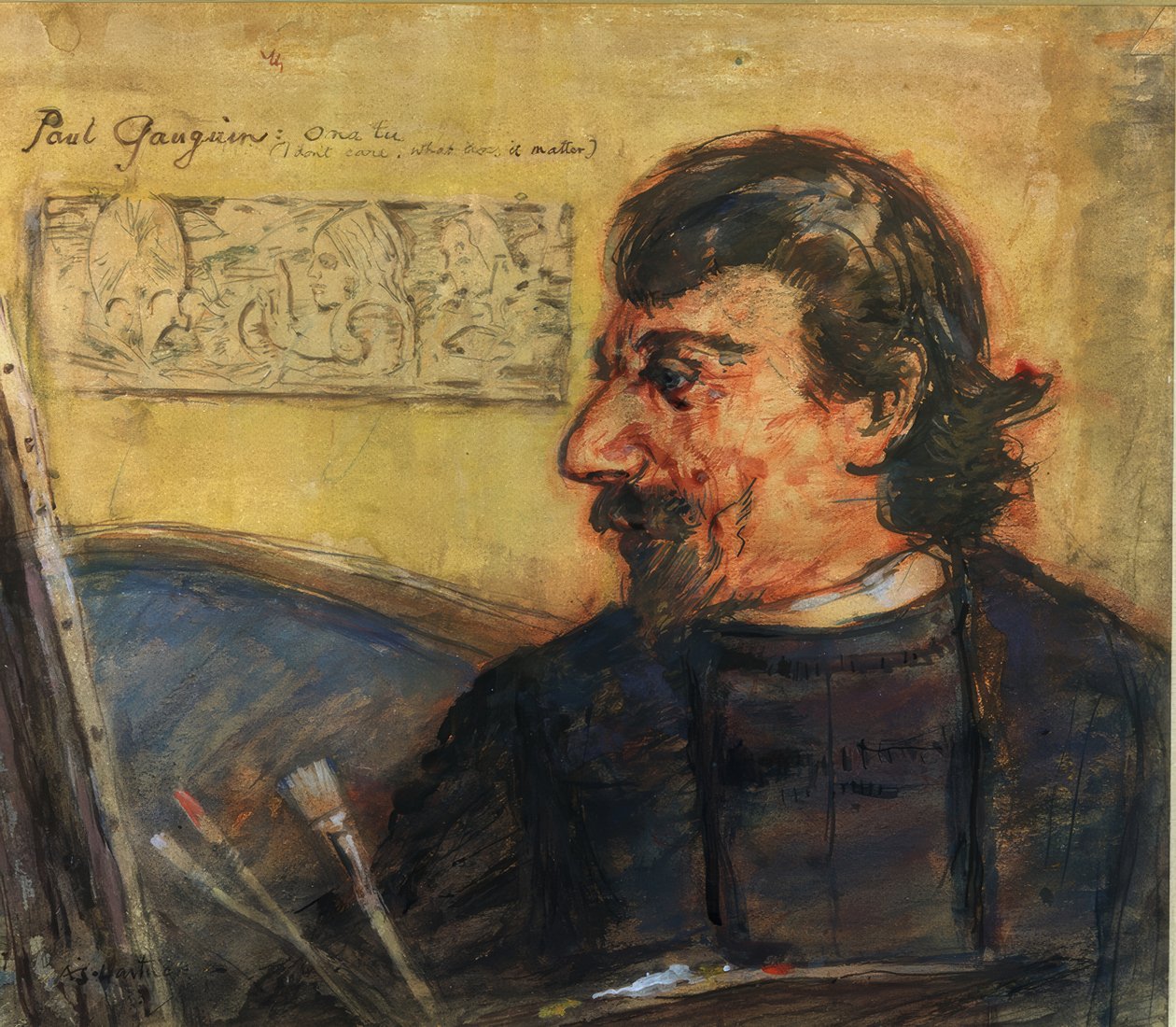 Portrét Paula Gauguina od Archibald Standish Hartrick