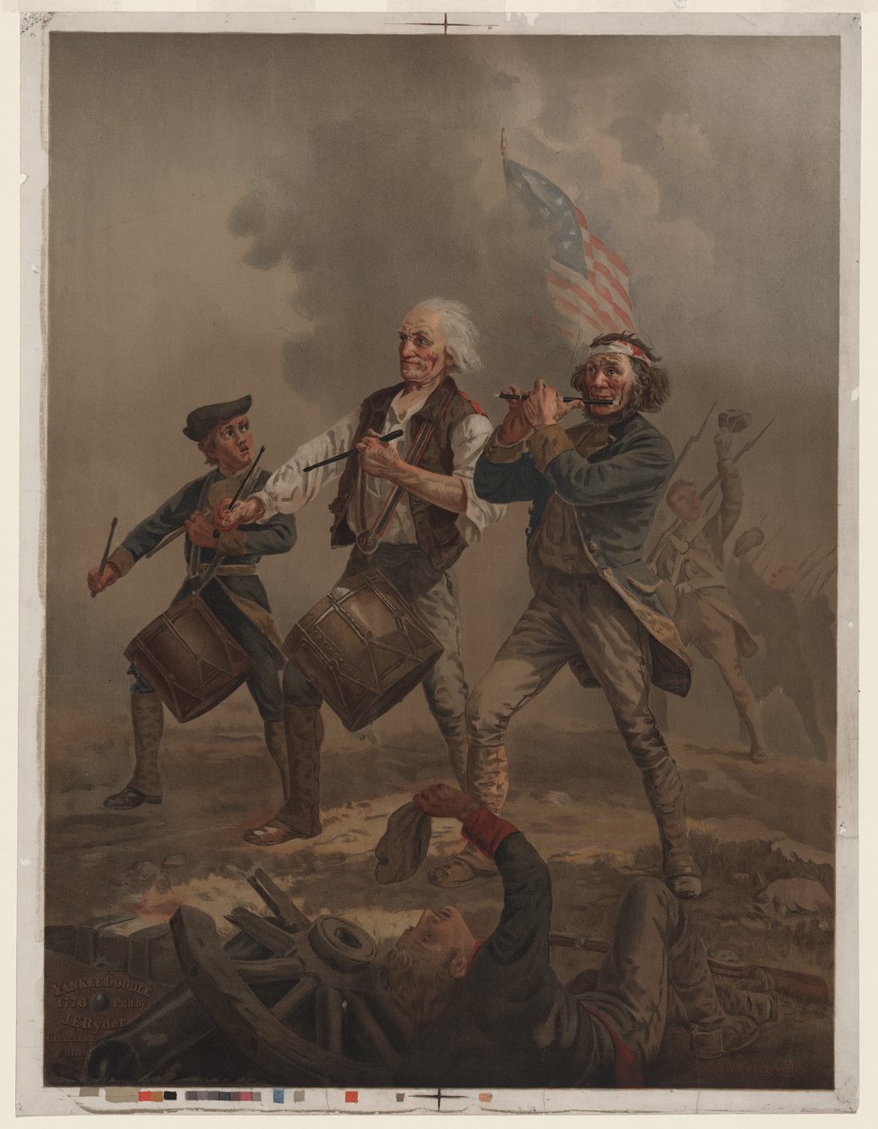 Yankee doodle 1776, kolem 1876 (chromolitograf) od Archibald Willard
