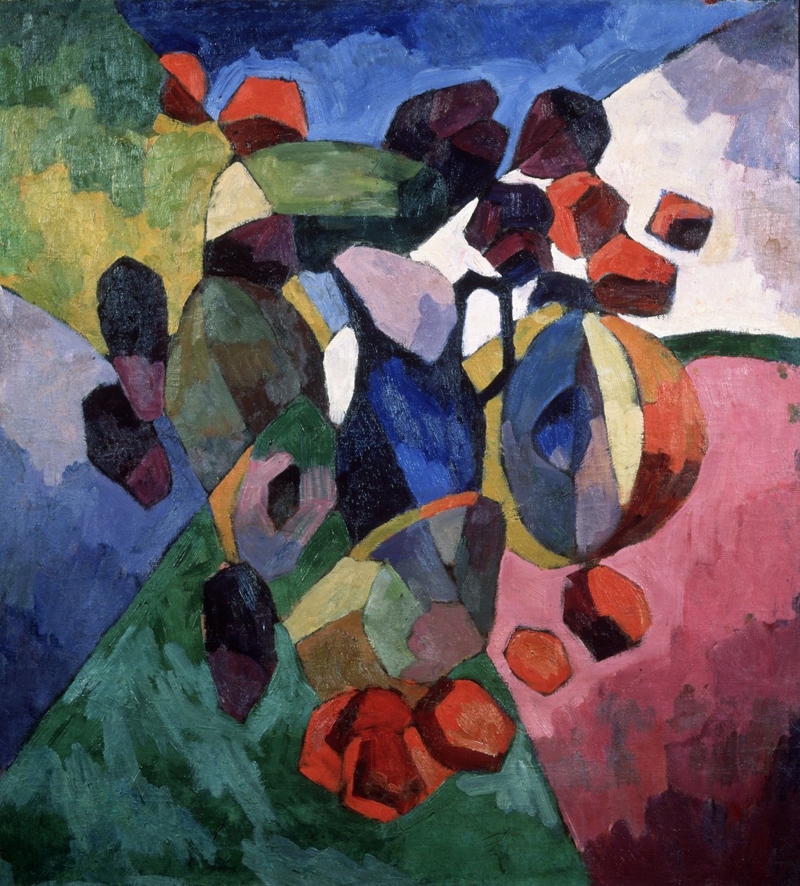 Modrý džbán a ovoce, 1913 od Aristarkh Vasilievic Lentulov