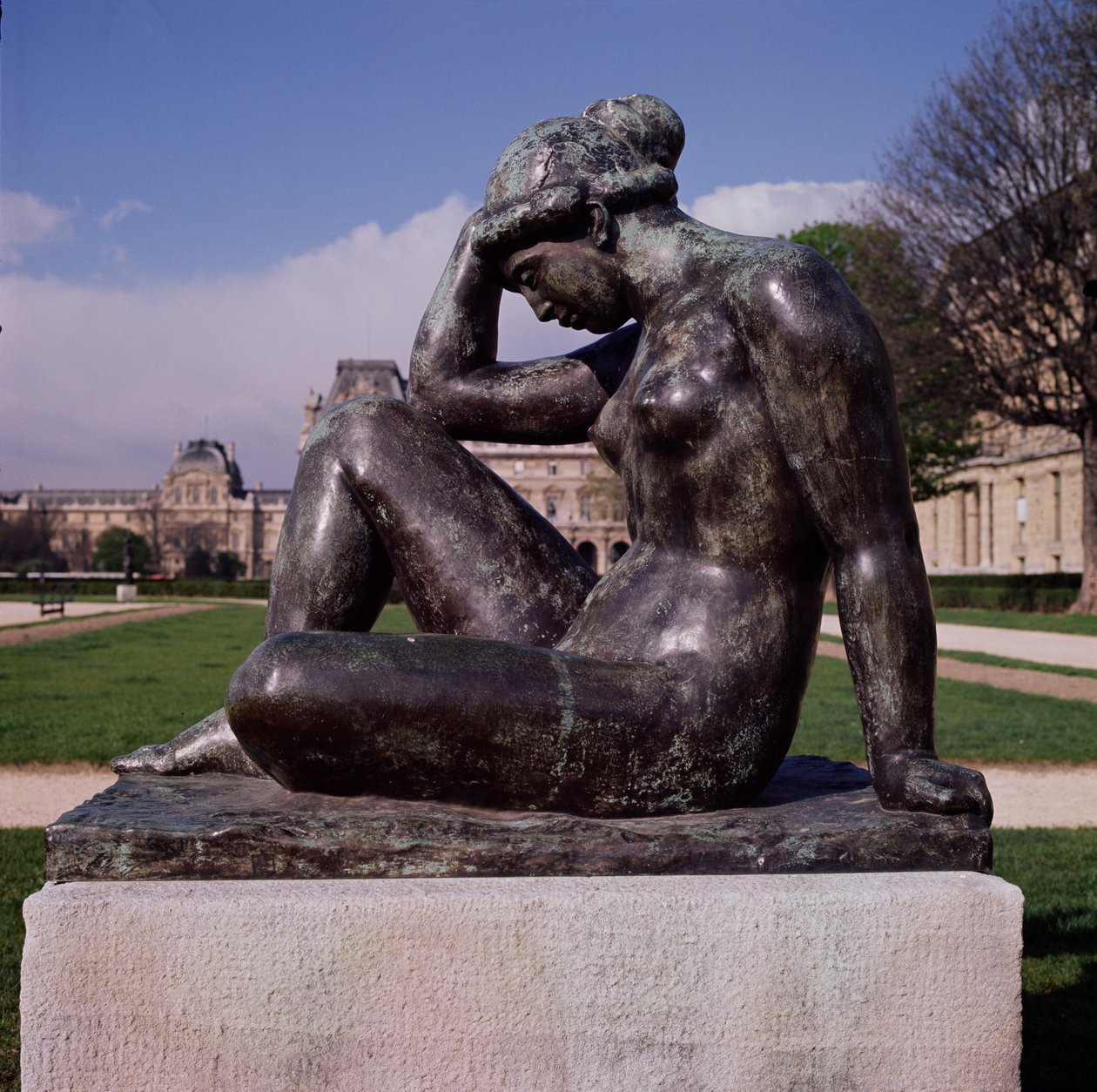 La Mediterranee, Place du Carrousel, Louvre, Paříž, 1902-05 (bronz) (další pohledy viz 160259-160261) od Aristide Maillol