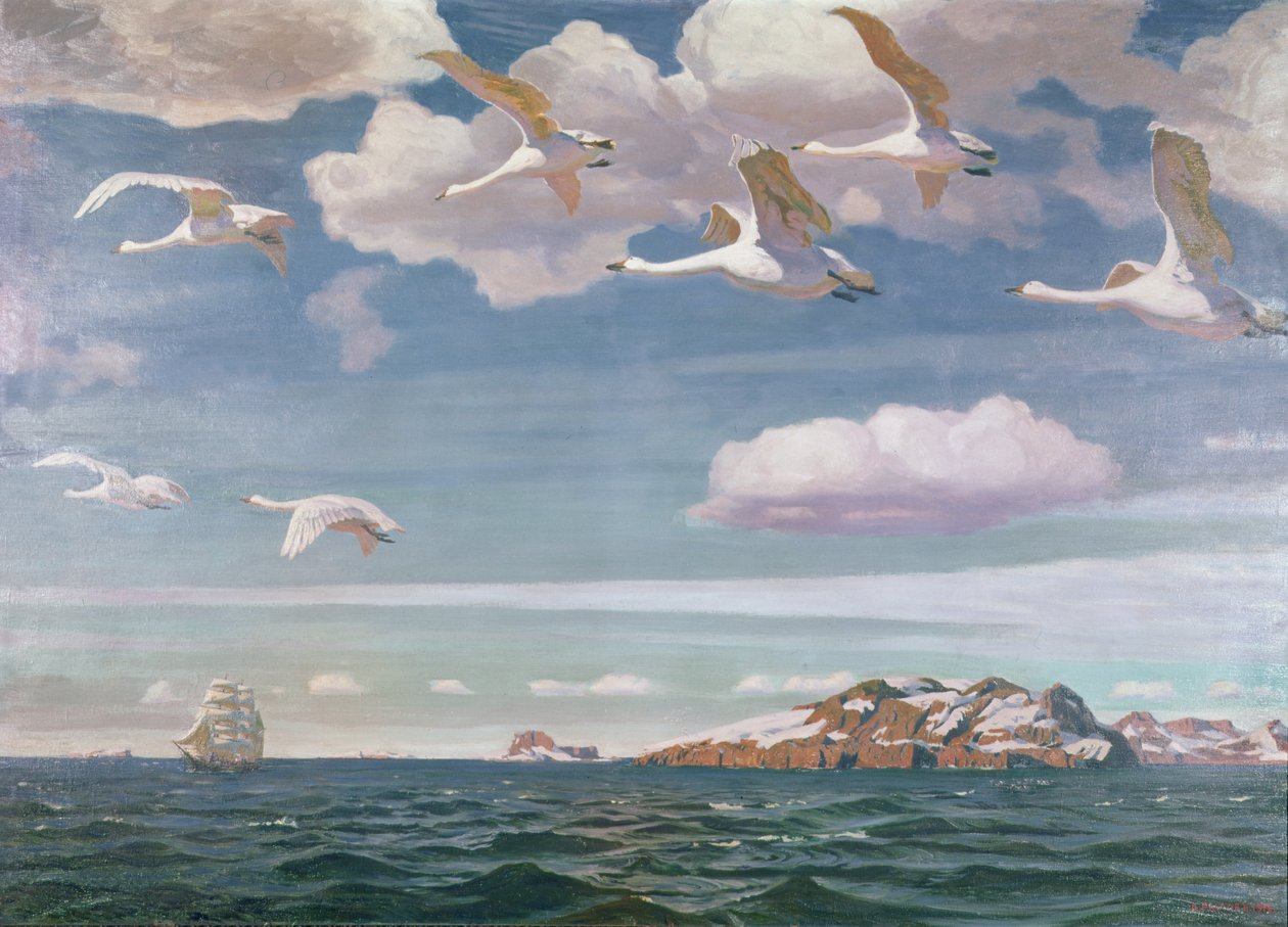 V modrém prostoru, 1918 od Arkadij Aleksandrovic Rylov