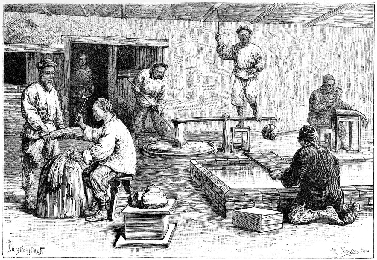 Papírna, Čína, 1895. od Armand Kohl