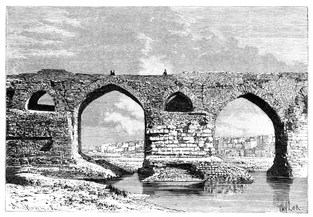 Most Dezful, Írán, 1895. od Armand Kohl