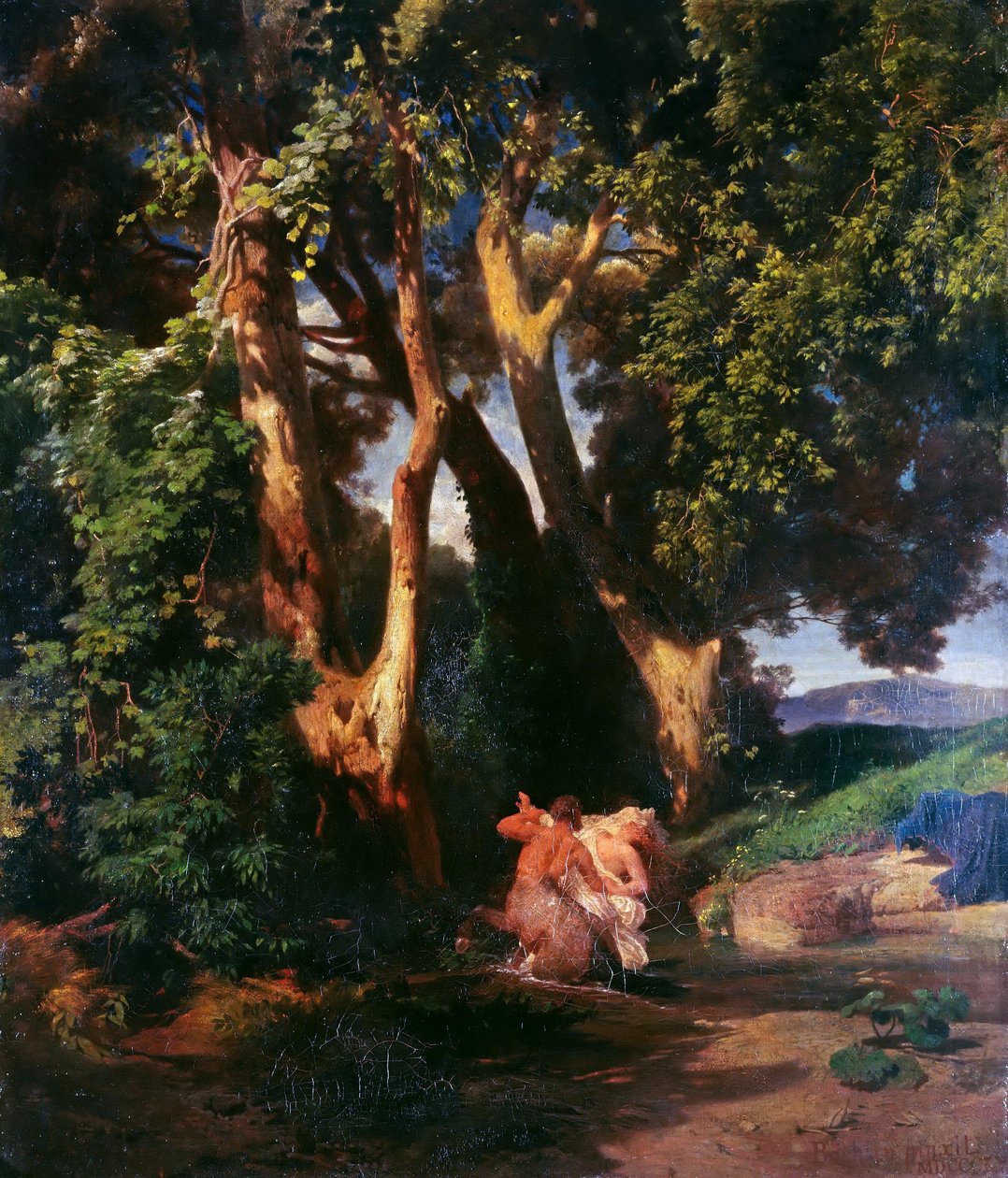 Kentaurus a nymfa od Arnold Böcklin