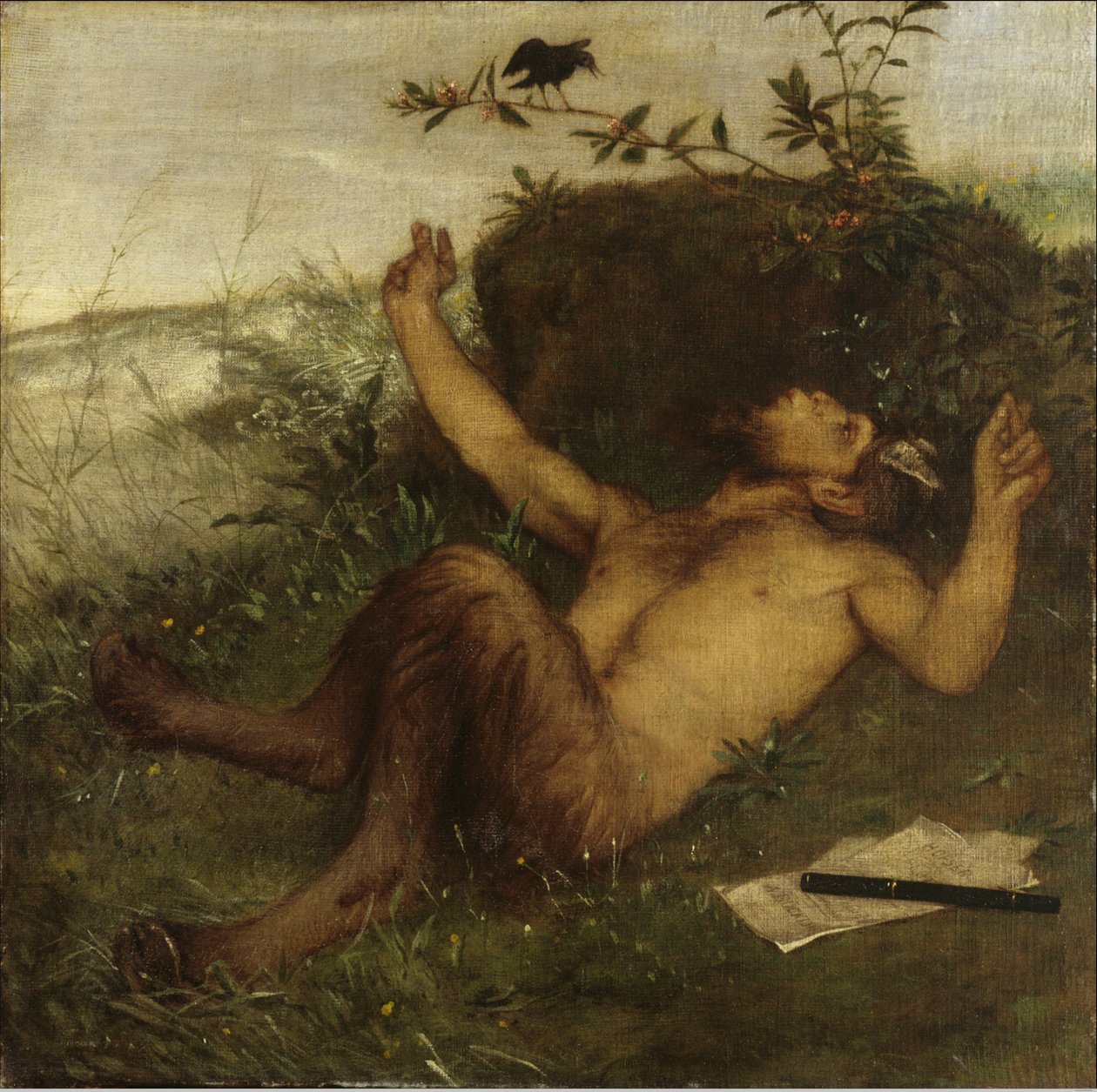 Faun pískal na kos od Arnold Böcklin