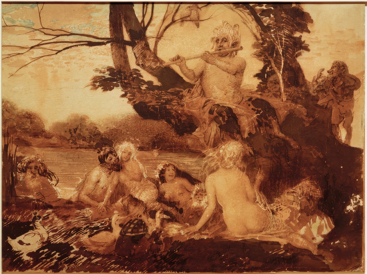 Nymfy a satyři od Arnold Böcklin