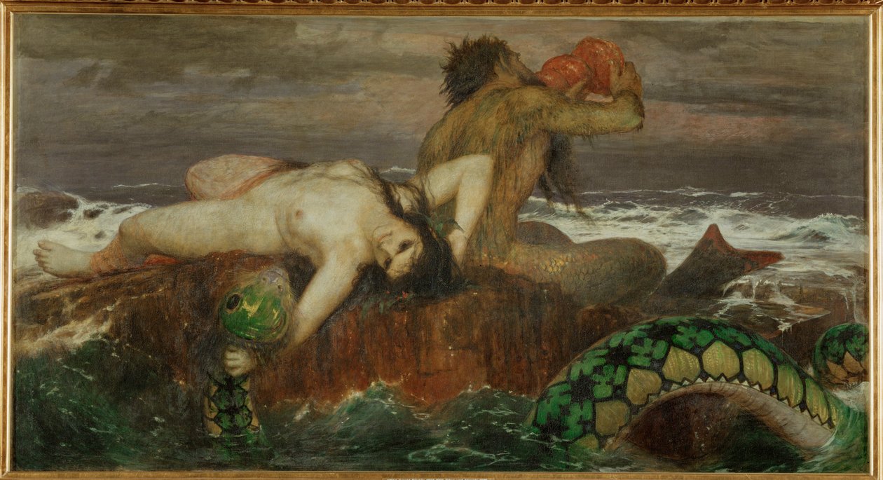 Triton und Nereide ... (malba na plátně) od Arnold Böcklin