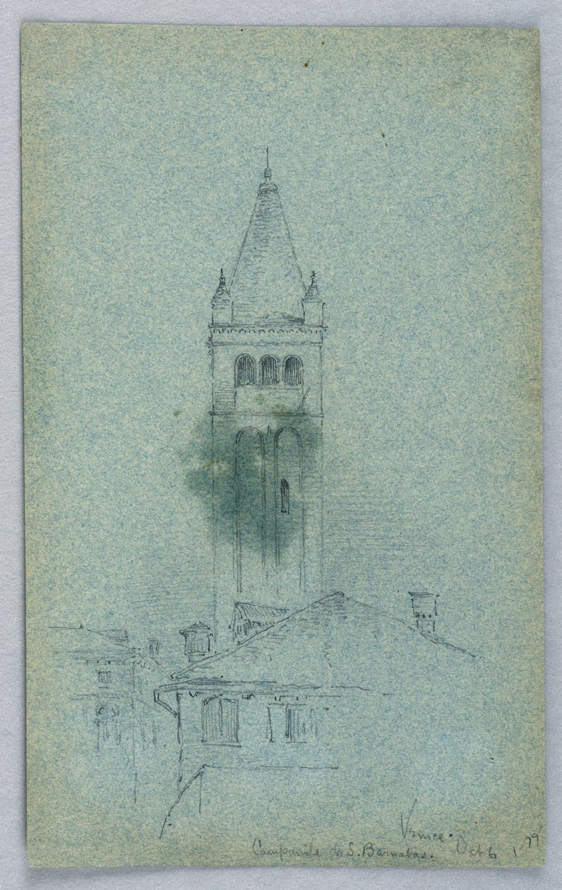 Campanile svatého Barnabáše, Benátky od Arnold William Brunner