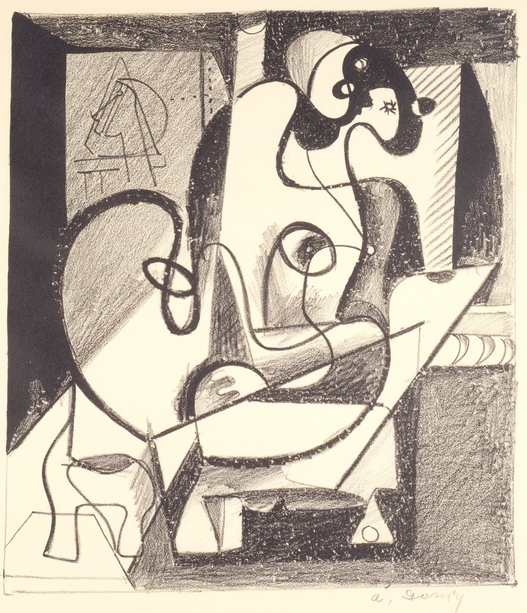 Malíř a model (The Creation Chamber) od Arshile Gorky