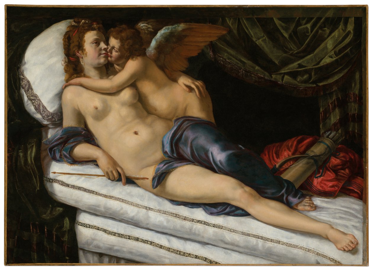Venuše a Amor od Artemisia Gentileschi