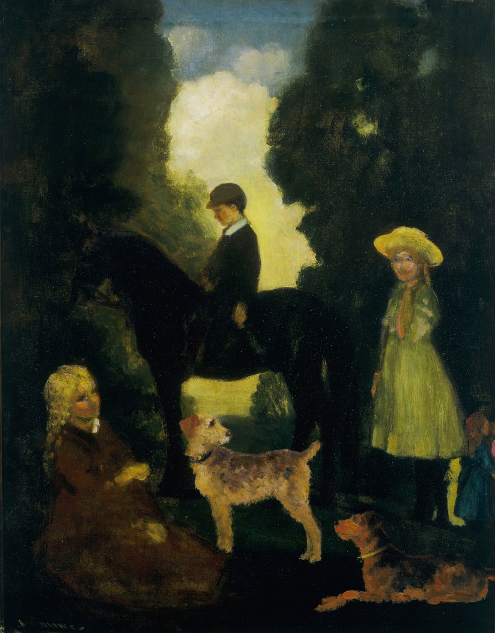 Děti, psi a poníci od Arthur Bowen Davies