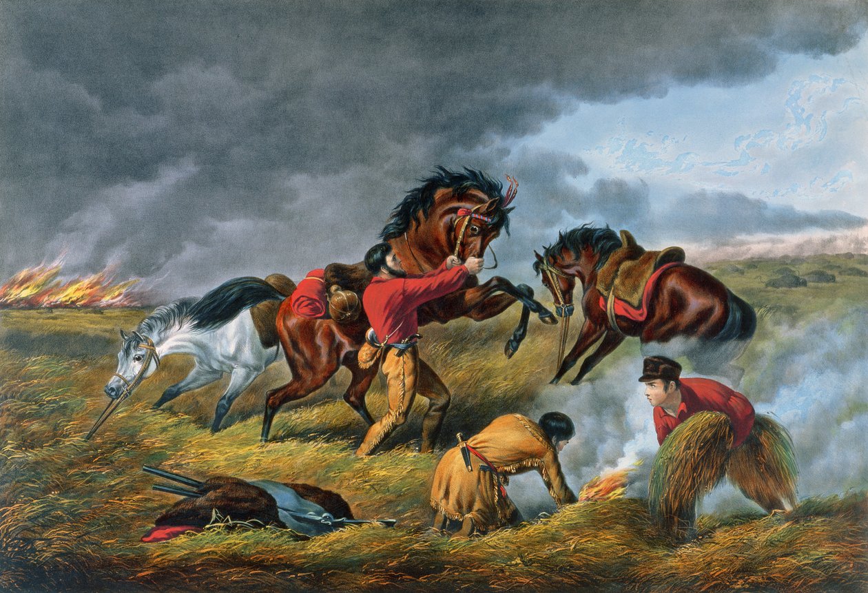 Život na prérii, hospoda. Currier a Ives, New York, 1862 od Arthur Fitzwilliam Tait