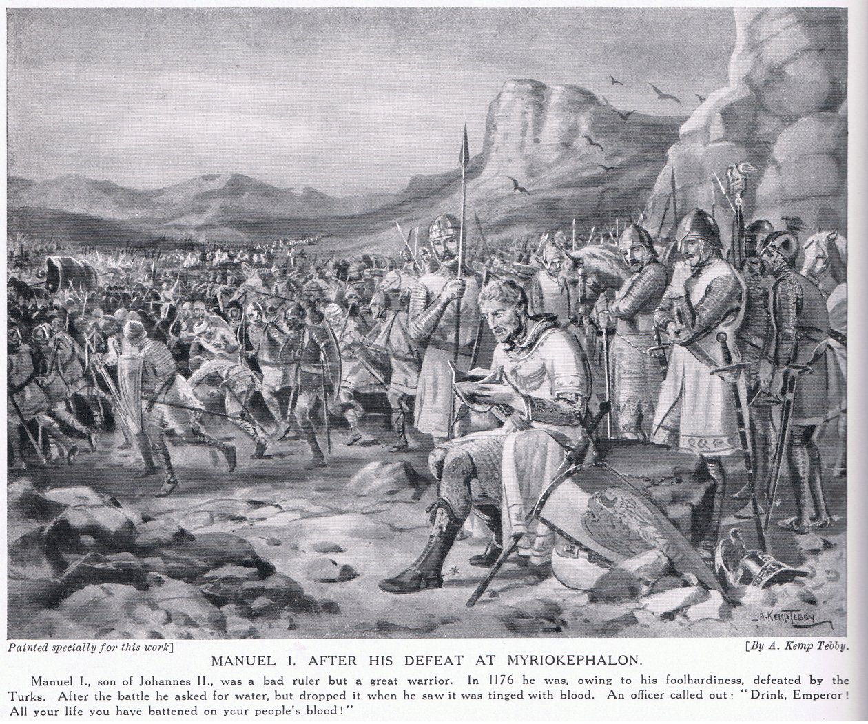 Manuel I., po jeho porážce u Myriokephalonu 1176 našeho letopočtu od Arthur Kemp Tebby