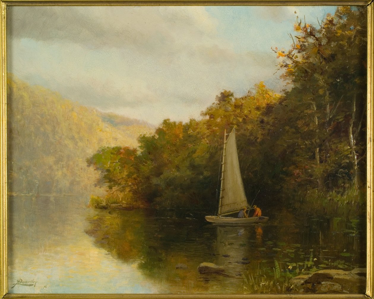 Plachetnice na řece, kolem roku 1875 od Arthur Quartley