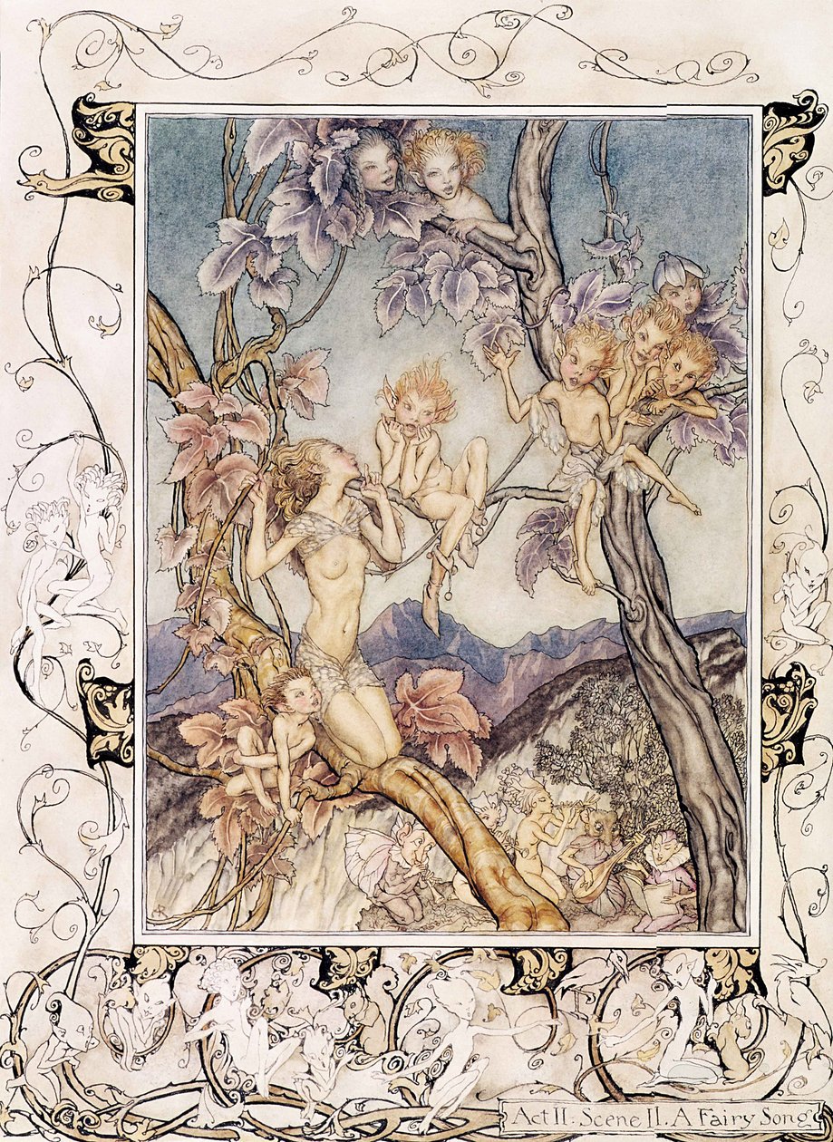 A Fairy Song, ze „Snu noci svatojánské“, 1908 od Arthur Rackham