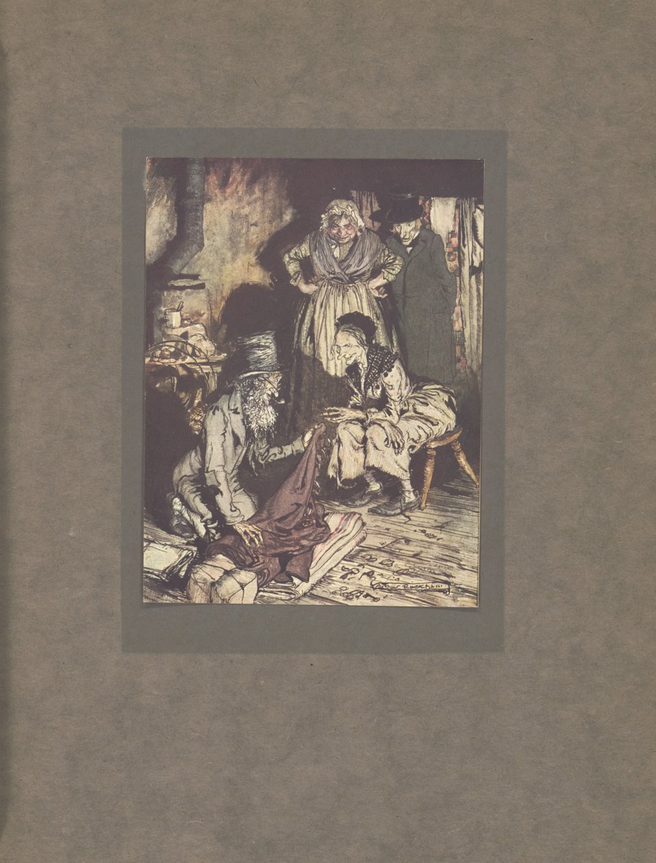 "Postelové závěsy!", 1915 od Arthur Rackham