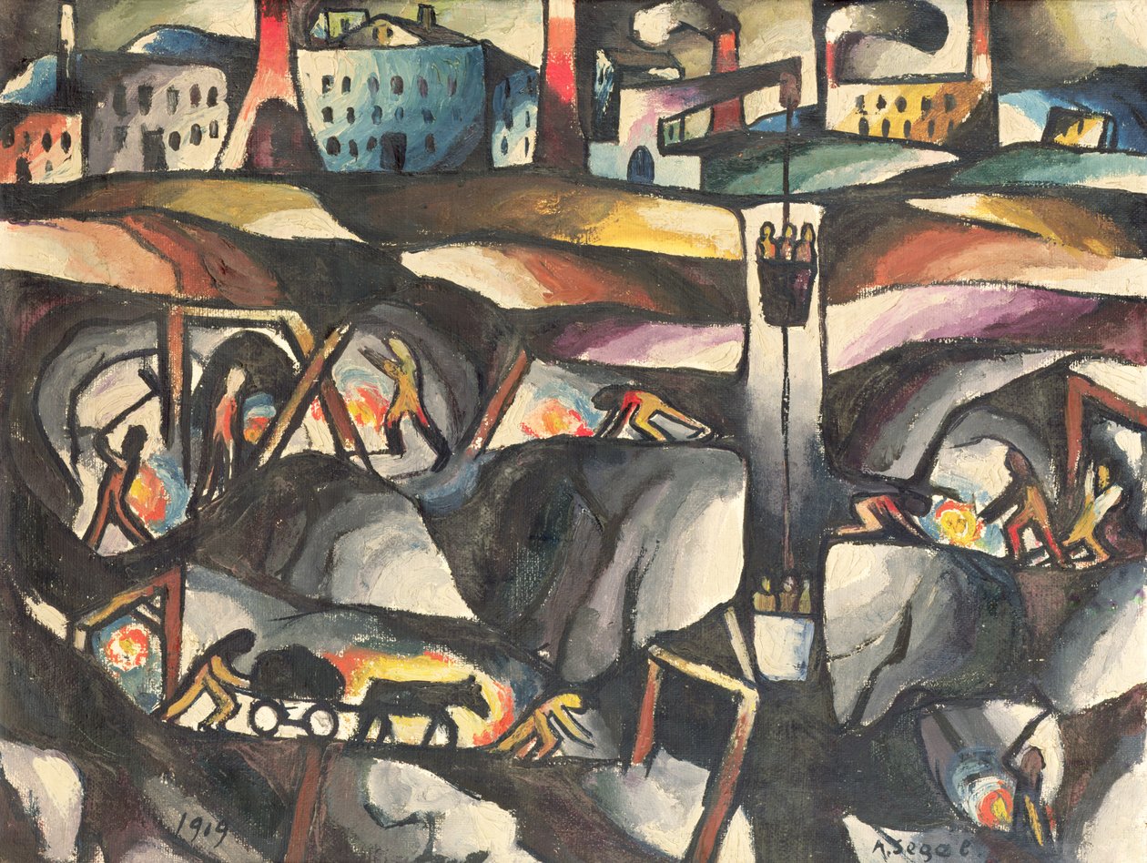 Těžba, 1919 od Arthur Segal