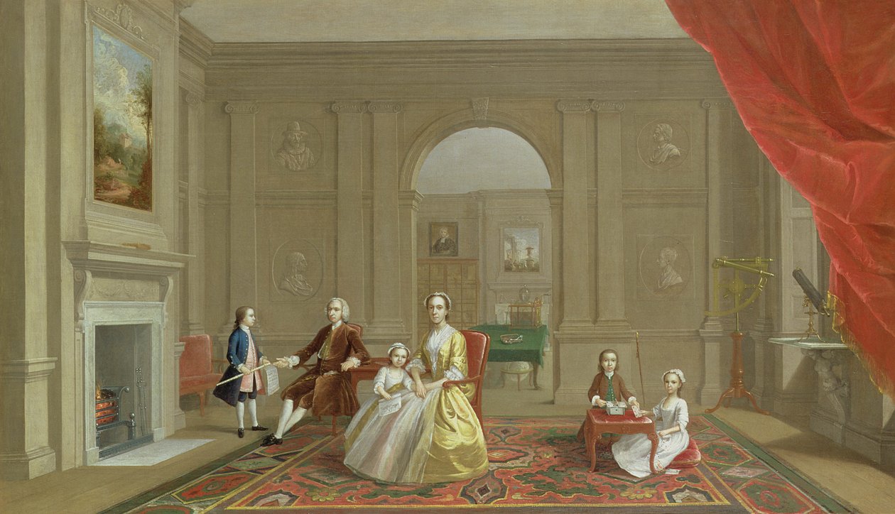 Rodina Johna Bacona, kolem 1742-43 od Arthur Devis