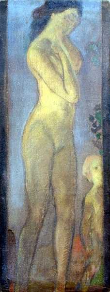 Matka a dítě (olej na plátně) od Arthur Bowen Davies