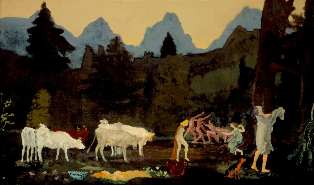 Pastorační Dells and Peaks, c.1908-11 od Arthur Bowen Davies