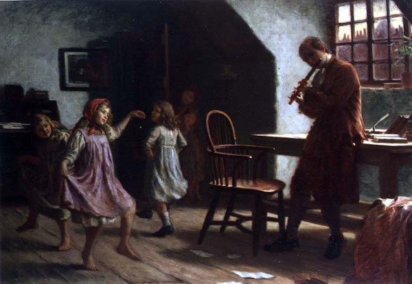 Děti tančí před Oliverem Goldsmithem od Arthur Claude Cooke