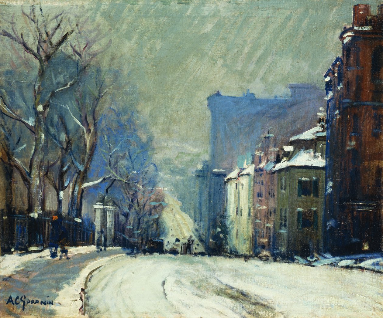 Beacon Street v zimě od Arthur Clifton Goodwin