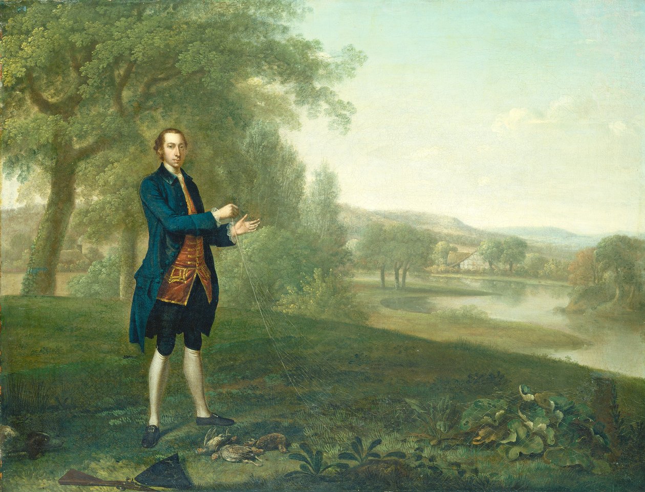 Portrét gentlemana síťoviny koroptve od Arthur Devis