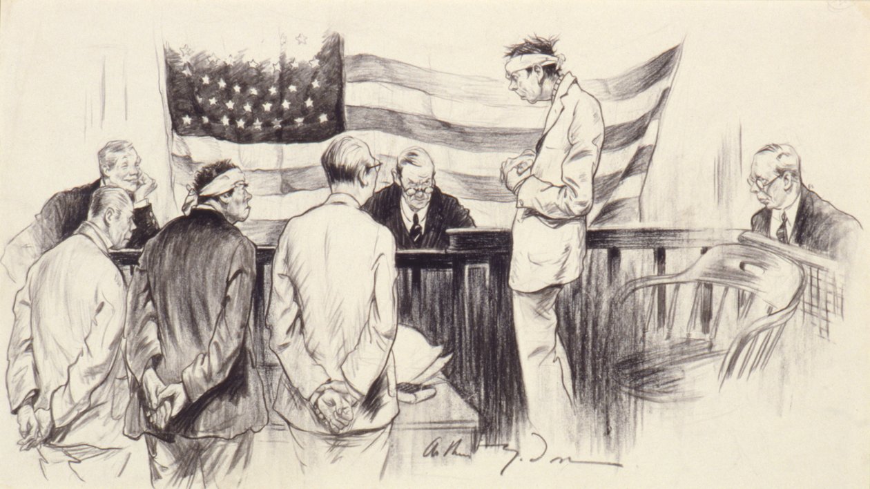 Scéna v soudní síni od Arthur Dove