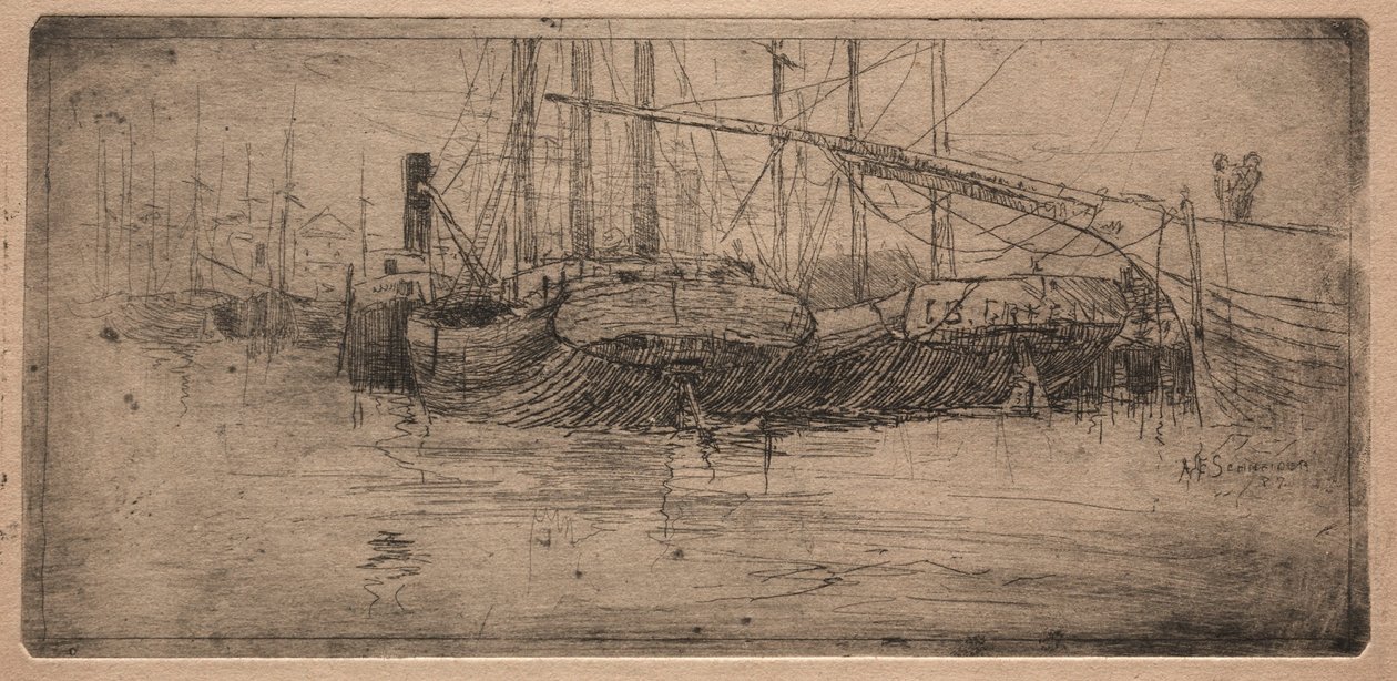 Proklouzněte podél řeky Cuyahoga, 1887. od Arthur E. Schneider.