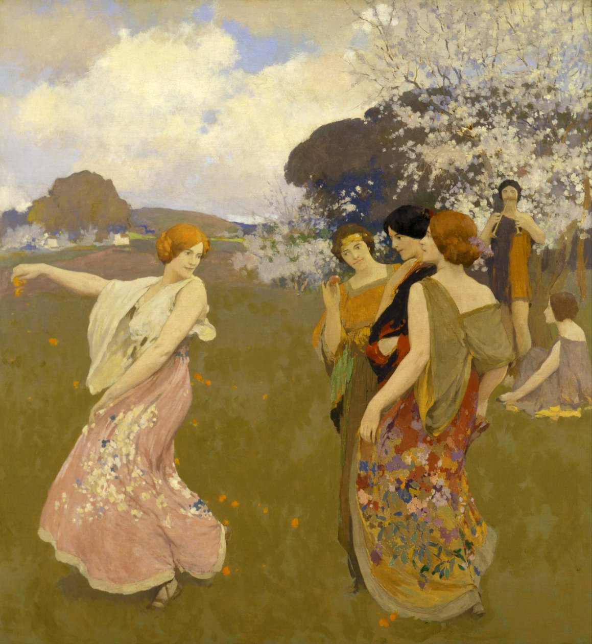 Jarní tanec, c. 1917 od Arthur Frank Mathews