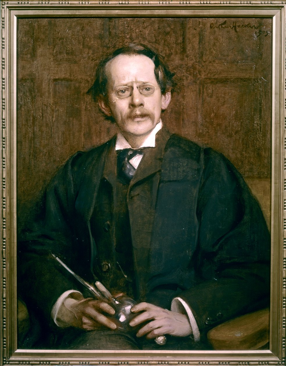 Portrét sira Josepha Johna Thomsona od Arthur Hacker