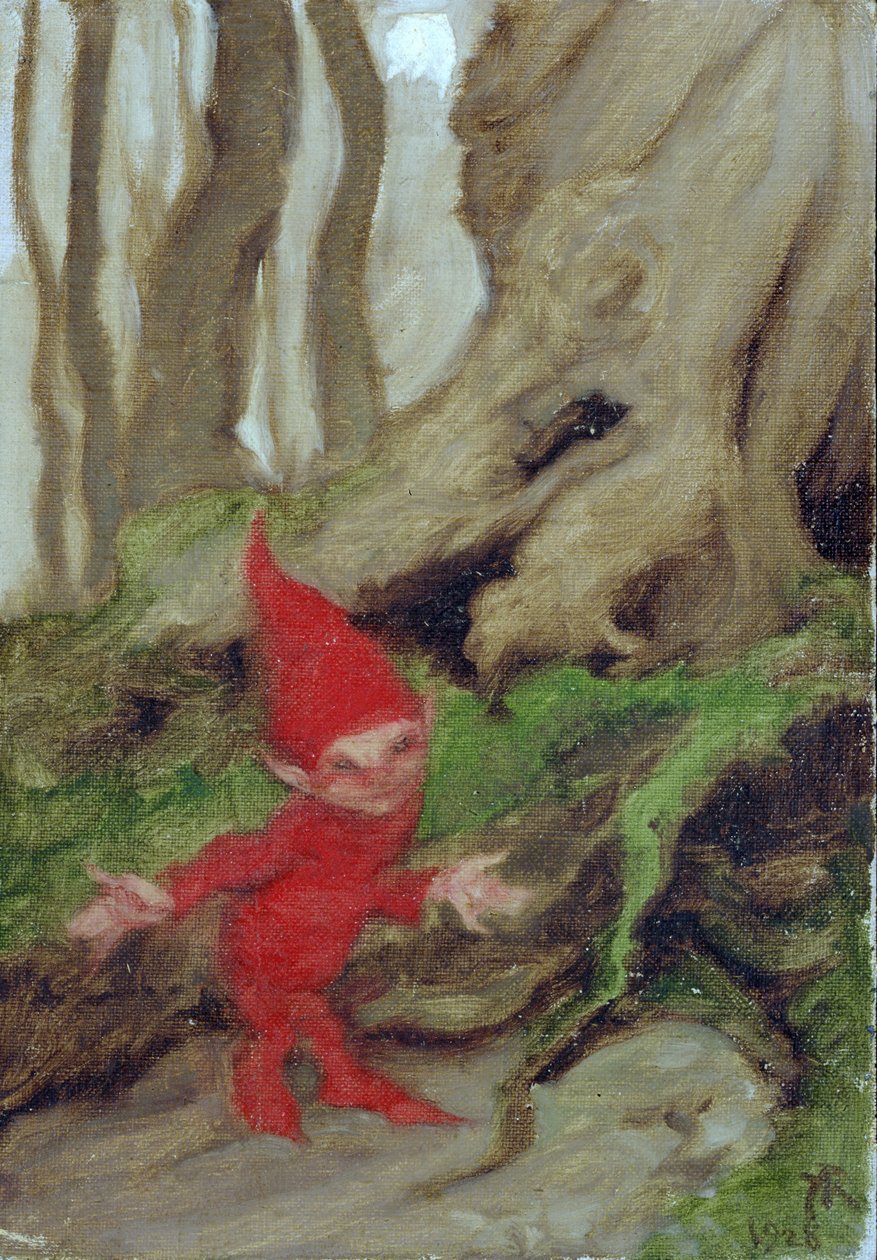 Gnome by Tree Roots, 1928 od Arthur Rackham