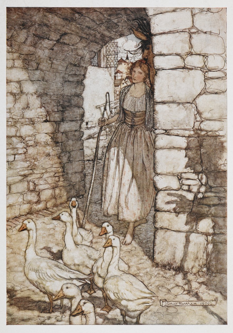 Dívka s husami. od Arthur Rackham