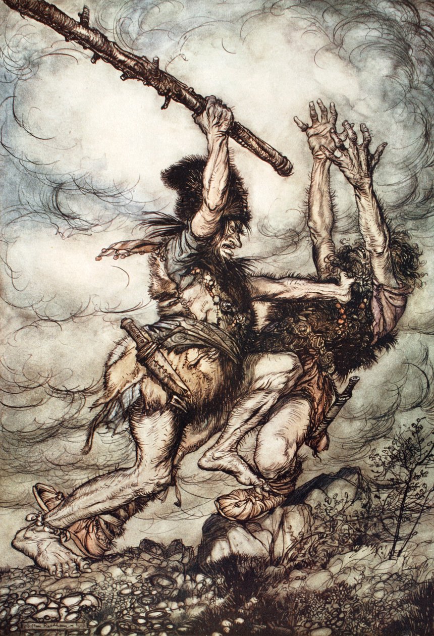 „Fafner zabije Fasolta“, 1910. od Arthur Rackham