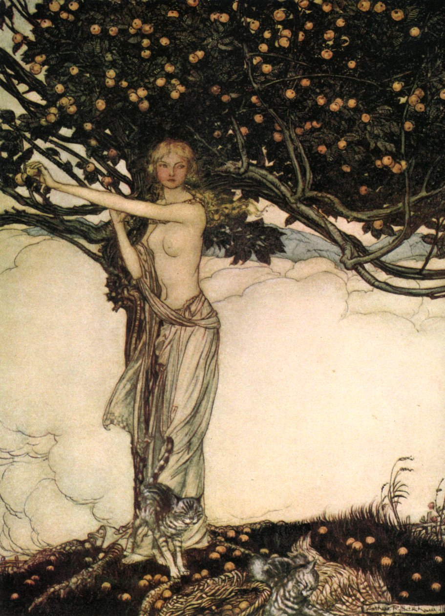Freia, Slušná, c1910. od Arthur Rackham