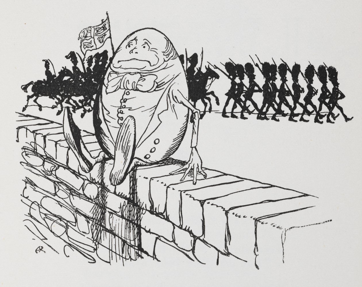 Humpty Dumpty seděl na zdi. od Arthur Rackham