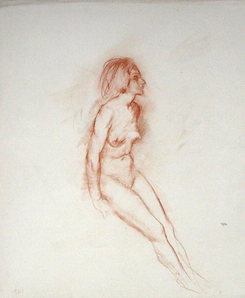 Nahá, hlava zvednutá od Arthur Rackham