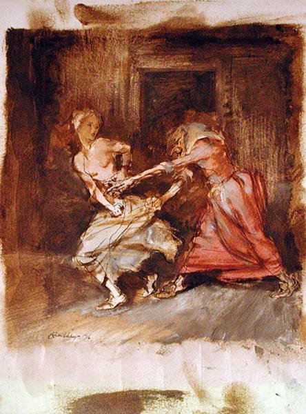 Studium pro čarodějnici a dívku od Arthur Rackham