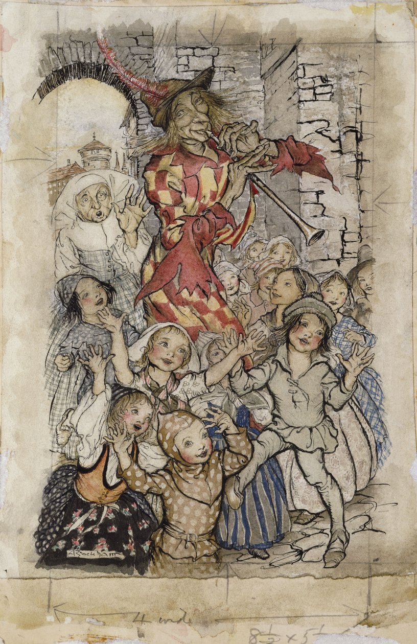 Krysař a děti, od Arthur Rackham