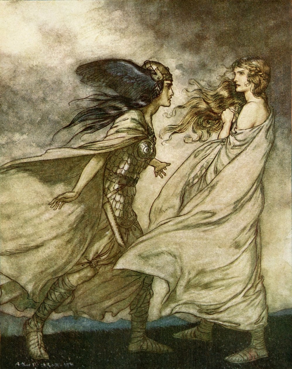 Soumrak bohů / Göttterdämmerung od Arthur Rackham