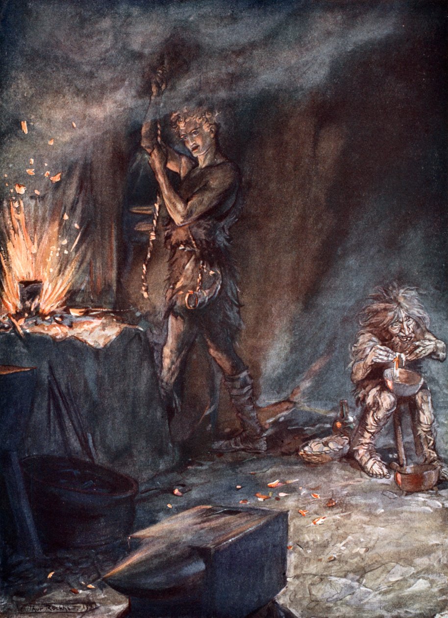 "Kování Nothung", 1924. od Arthur Rackham