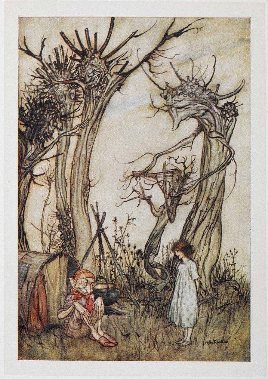 Muž v divočině od Arthur Rackham