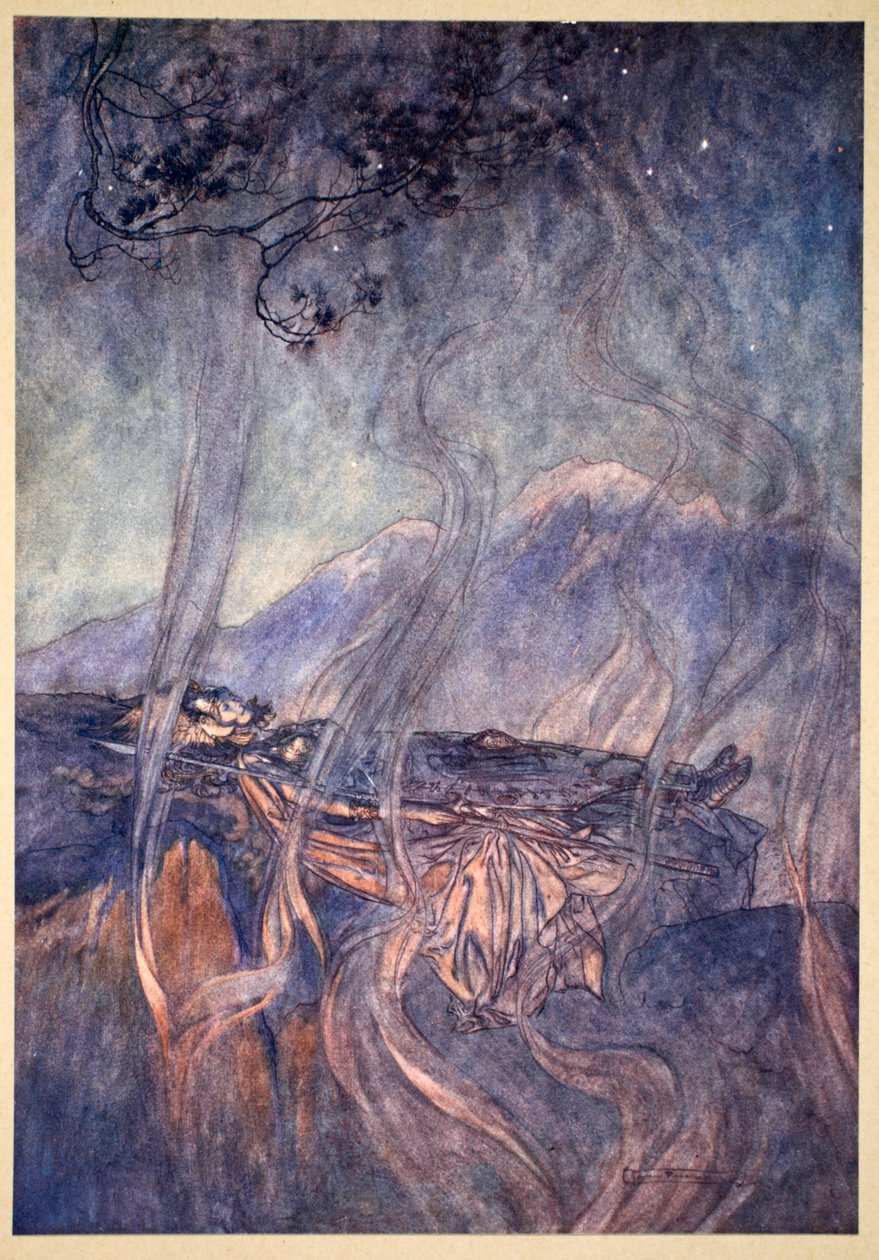 „Spánek Brunnhildy“, 1910. od Arthur Rackham