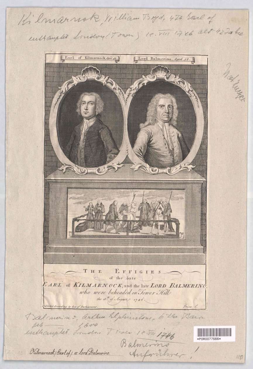 4th Earl of Kilmarnock Boyd (tisk) od Artist Unknown