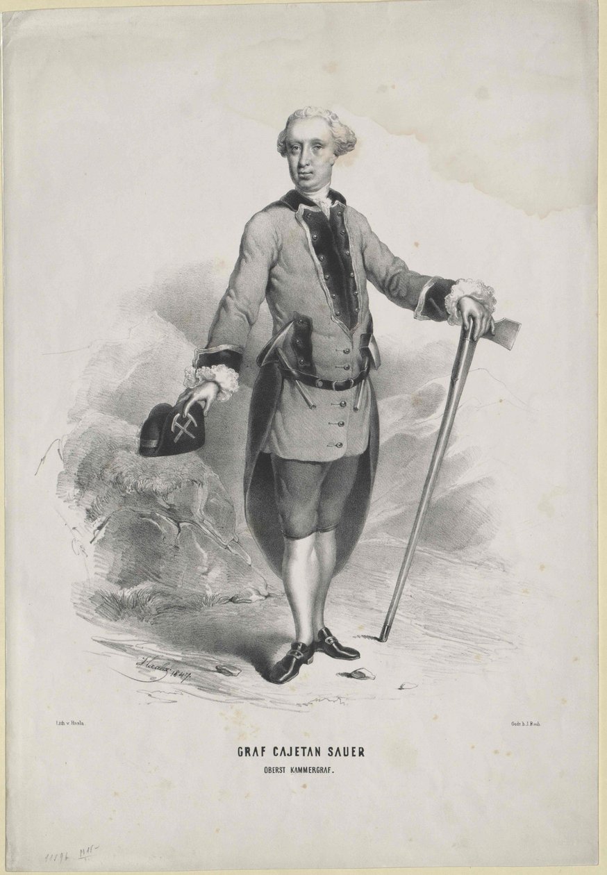 Kajetán hrabě Sauer od Artist Unknown