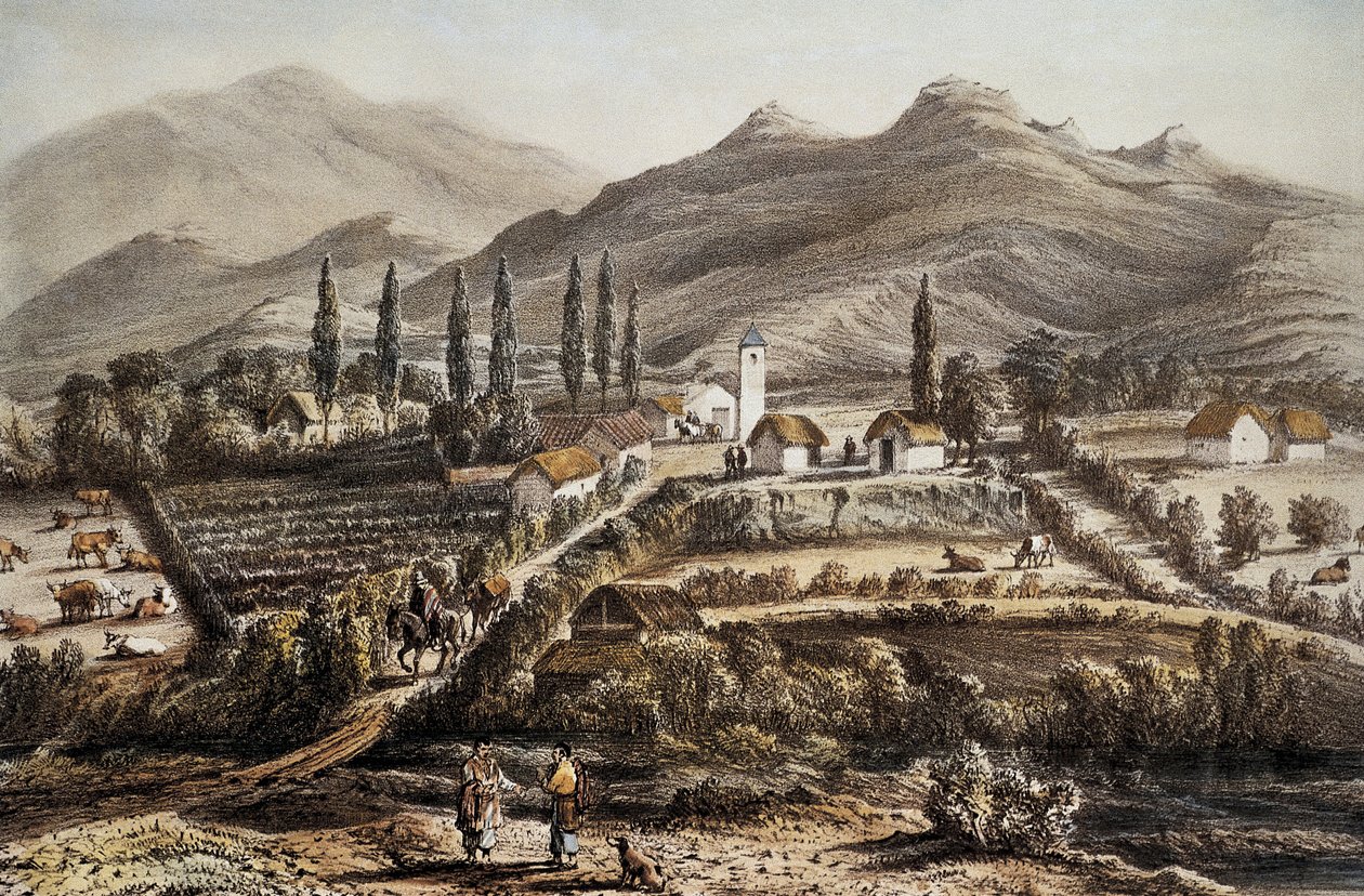 Chile (1837). Cogoti. Litografie od Artist Unknown