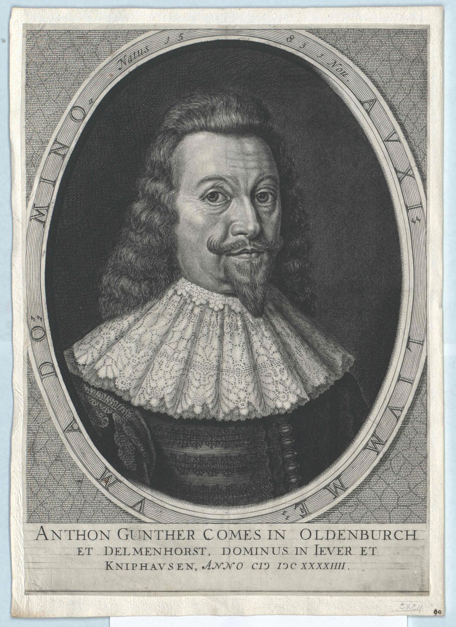 Hrabě z Oldenburgu Anton Guenther (tisk) od Artist Unknown